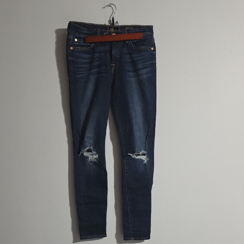 Seven For All Mankind Dark Wash Mid Rise Ankle Skinny Size 27